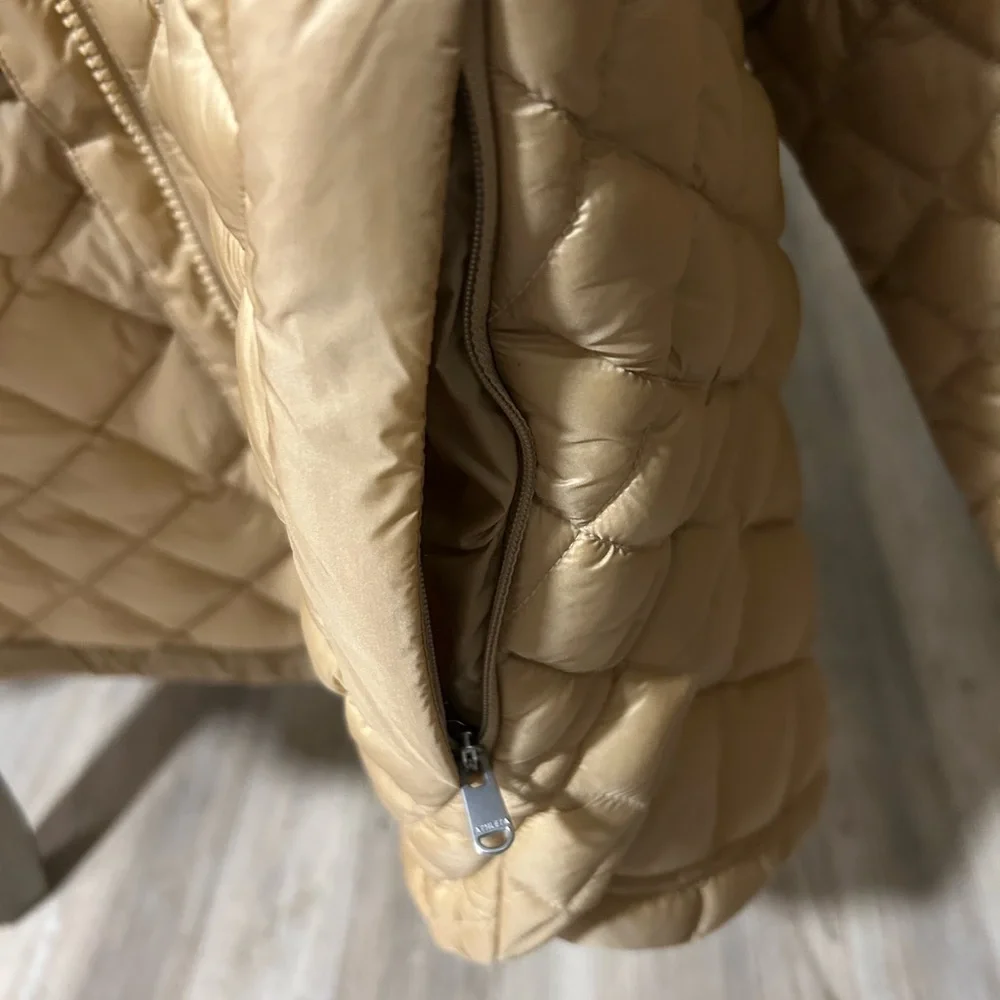 Athleta Quilted Tan Puffer Jacket - Picture 8 of 8